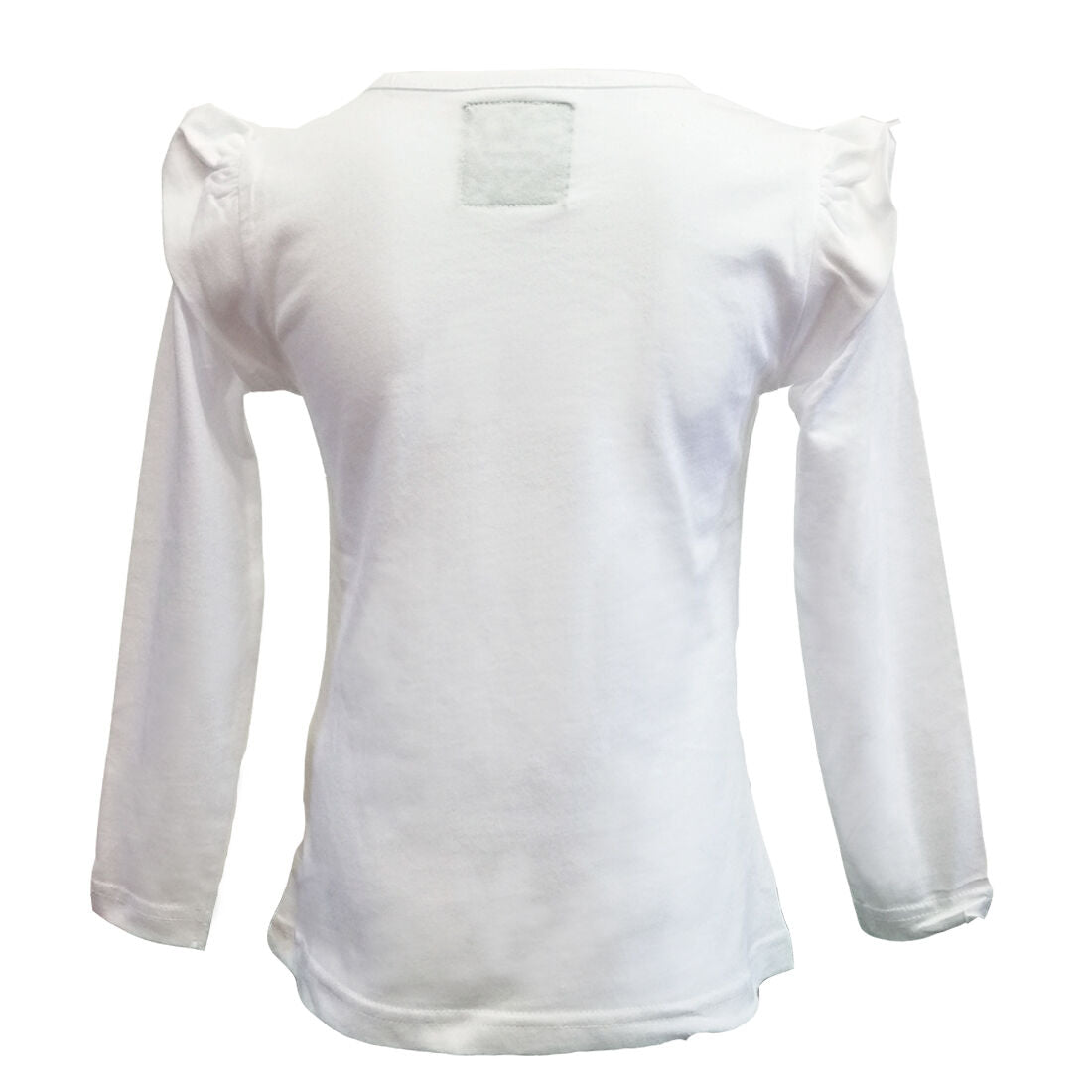 Girls Shamrock Ireland Green Sequin White Long Sleeve T-Shirt