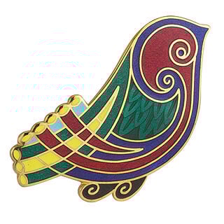 Gold Plated Brooch Wited Bird Design Presented In A Box