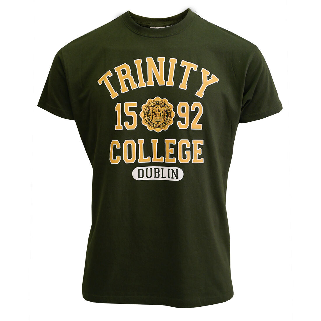 Trinity College Dublin Varsity Bottle Green and Yellow Print T-Shirt