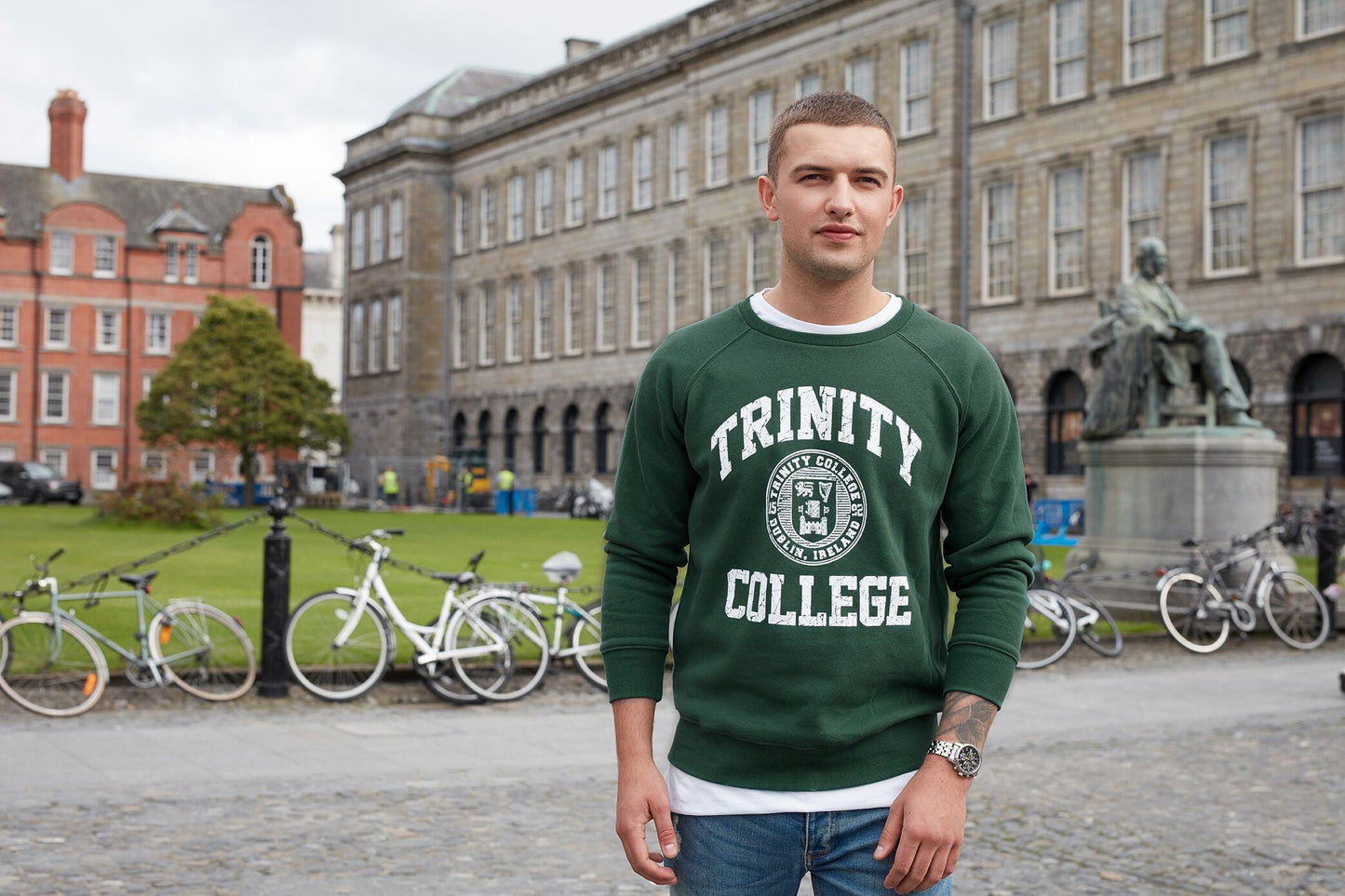 Men's Trinity College Ireland Bottle Green Sweater