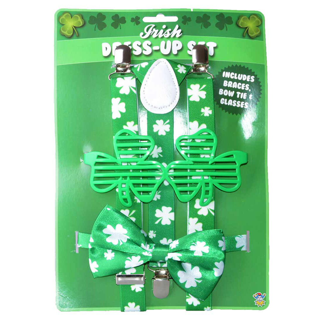 Irish Fancy Dress 3 Piece With Includes Braces Bow Tie & Glasses
