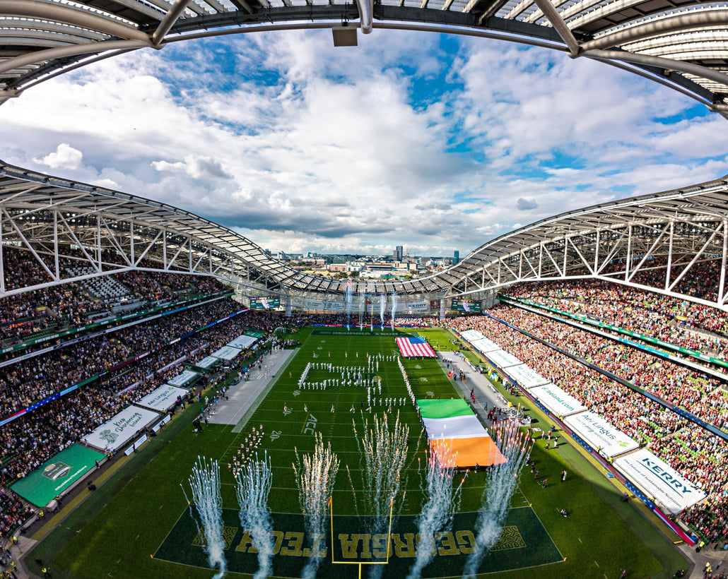 Ariel view of crowd at Aviva stadium