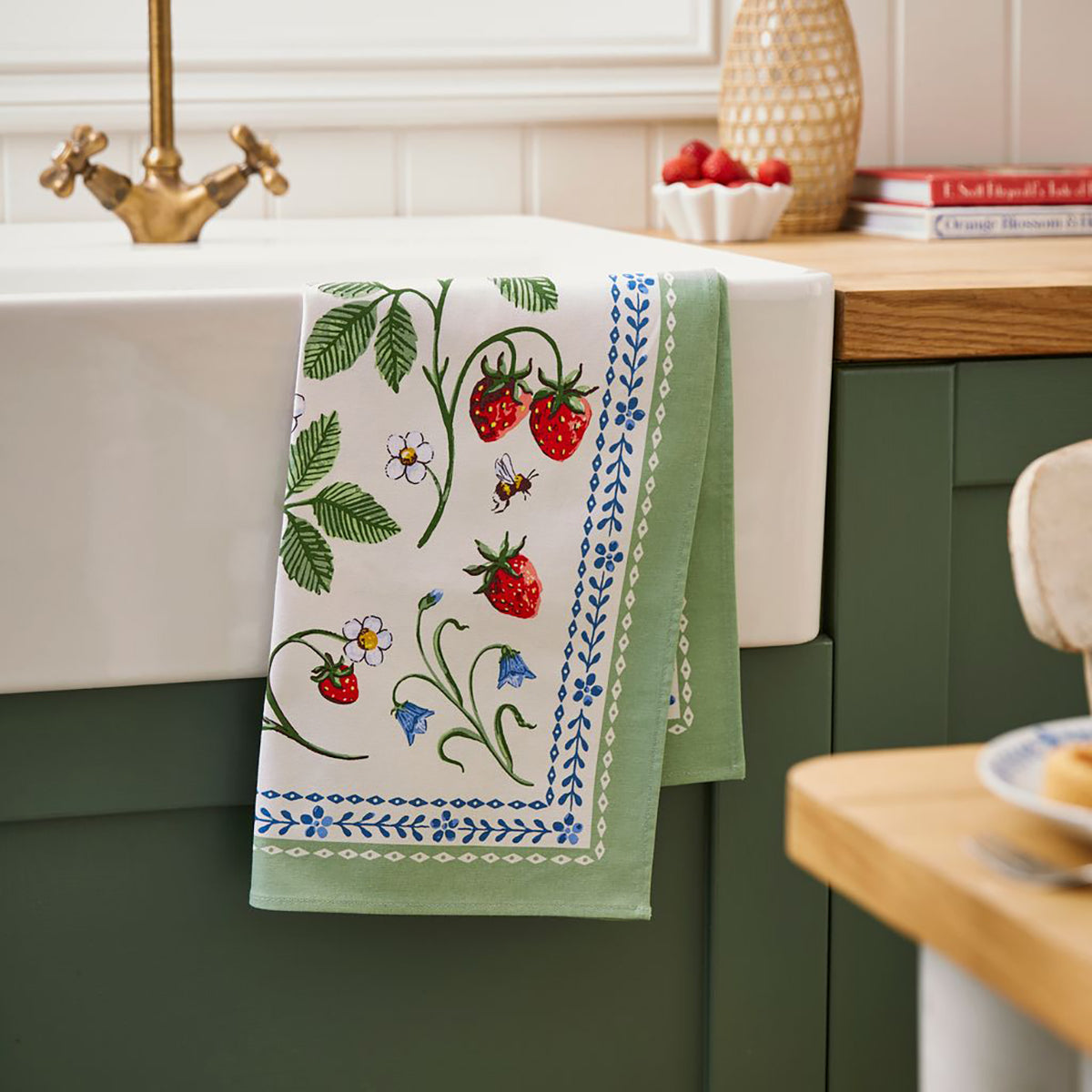 Strawberry Patch Cotton Tea Towel 