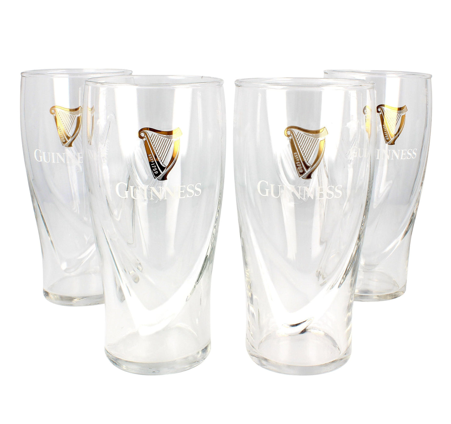 Guinness 540ml Embossed 4 Pack Pint Glass
