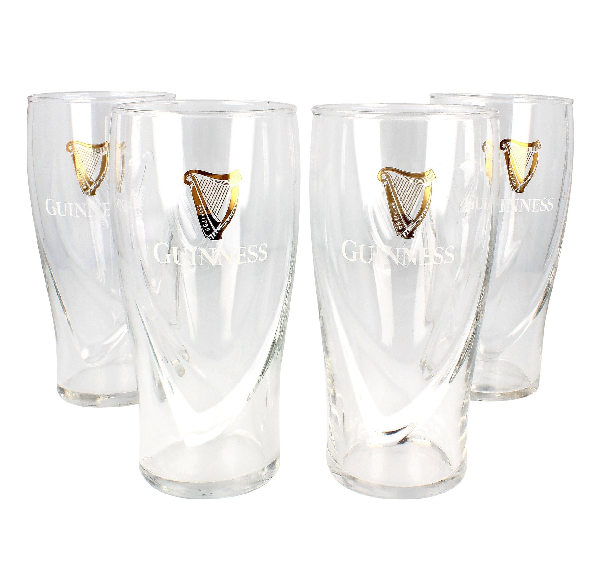 Guinness 18oz Embossed 4 Pack Pint Glass