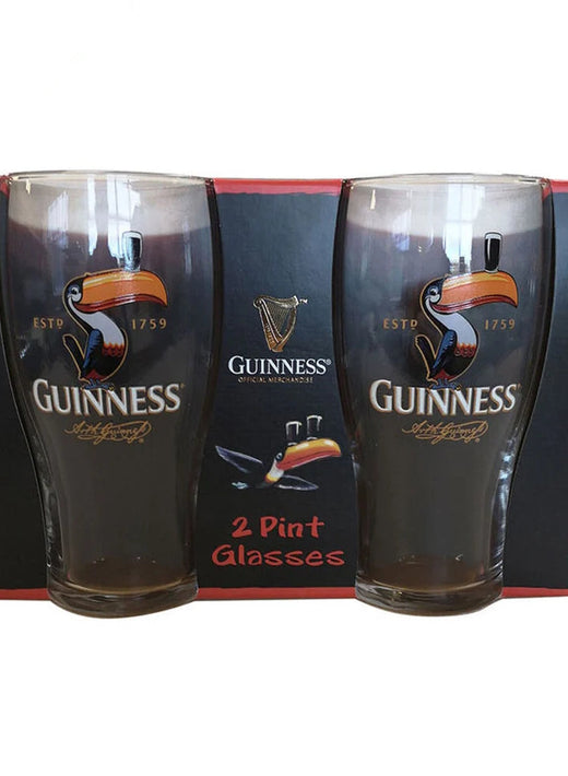 Guinness Toucan Design Two Pack Pint Glasses