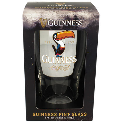 Engraved Guinness Toucan Pint Glass In Giftbox