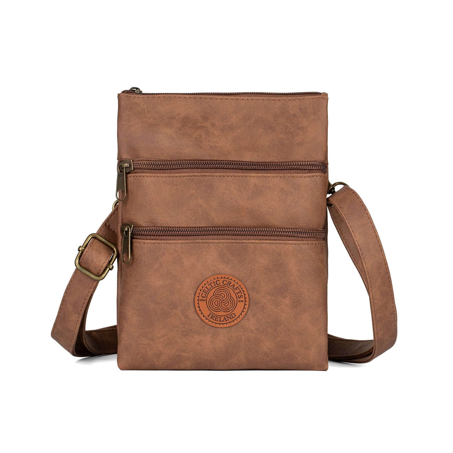 Celtic Crafts Ireland Leather Brown Cross Body Bag