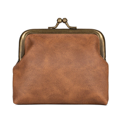 Celtic Crafts Ireland Brown Leather Clasp Coin Purse