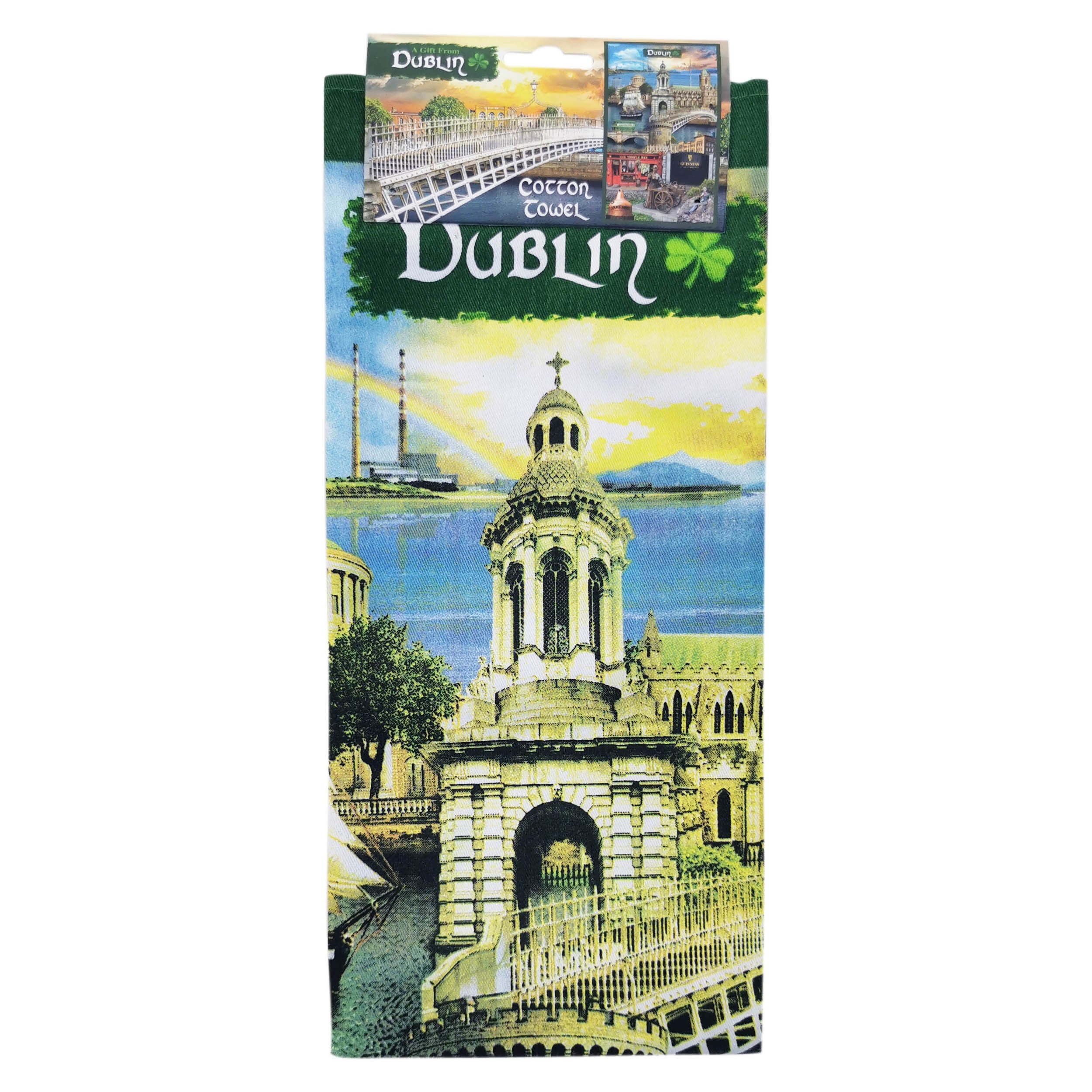 Dublin Montage Landmarks Cotton Tea Towel 