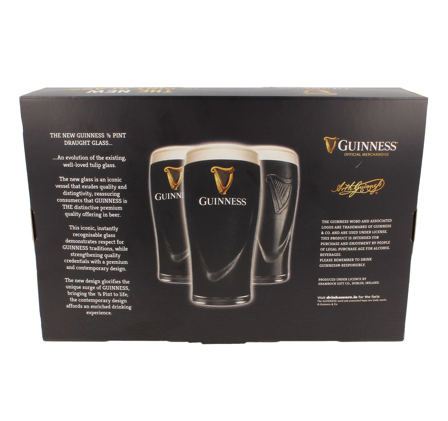 Guinness 2 Pack 1/2 Pint Glass Set