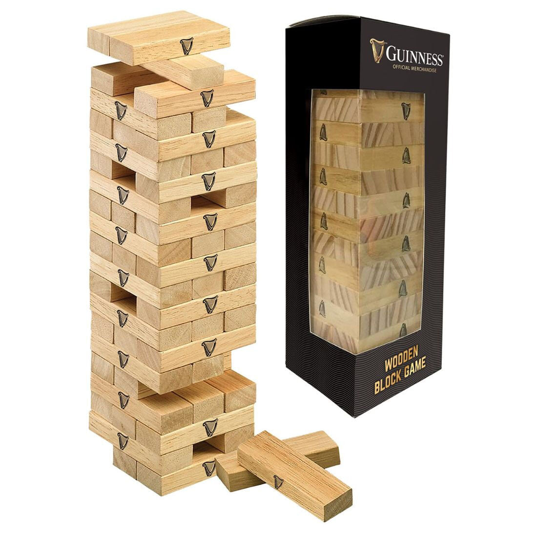 Guinness Wooden Block Game With Harp Details