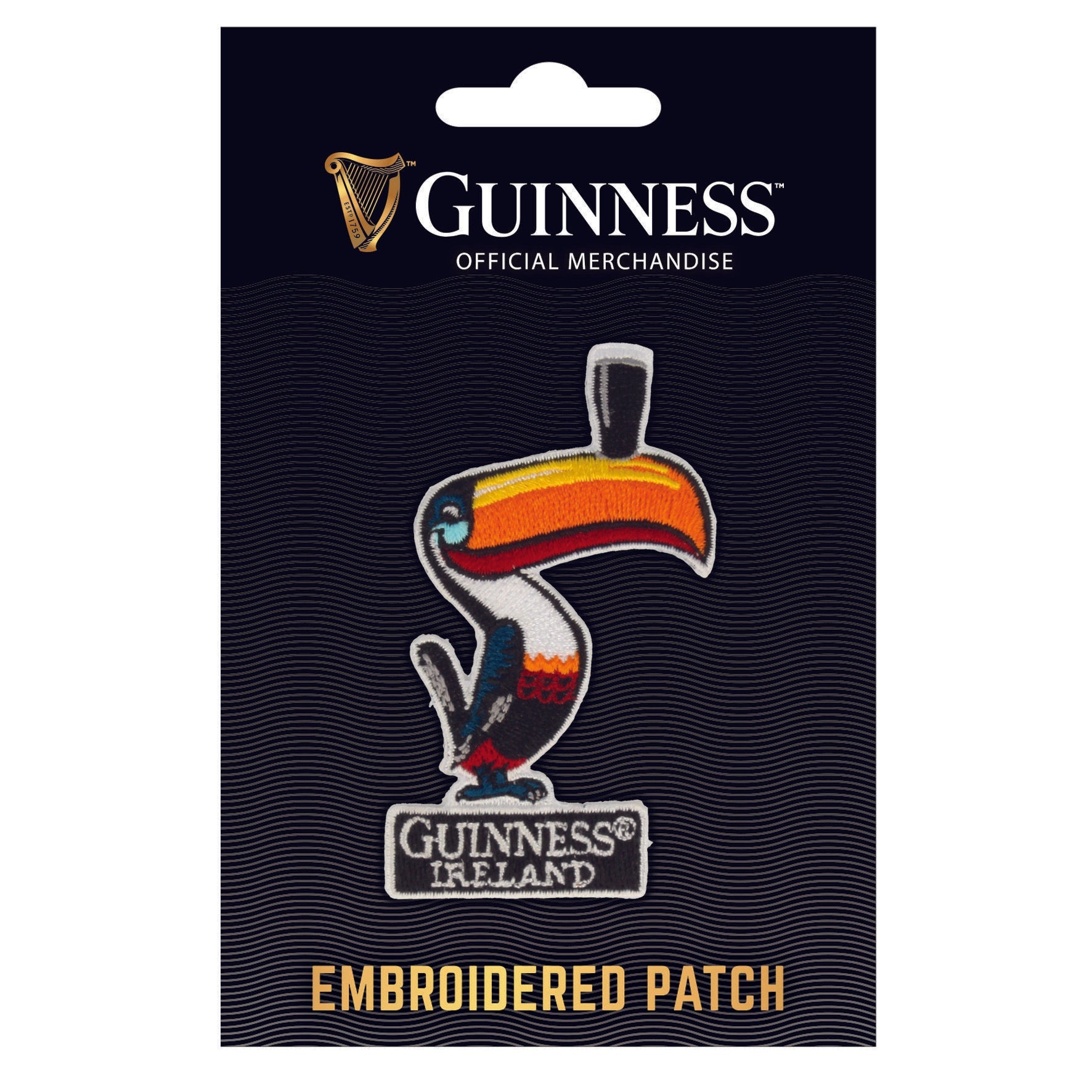 Guinness Embroidered Sew On Patch With Toucan Design