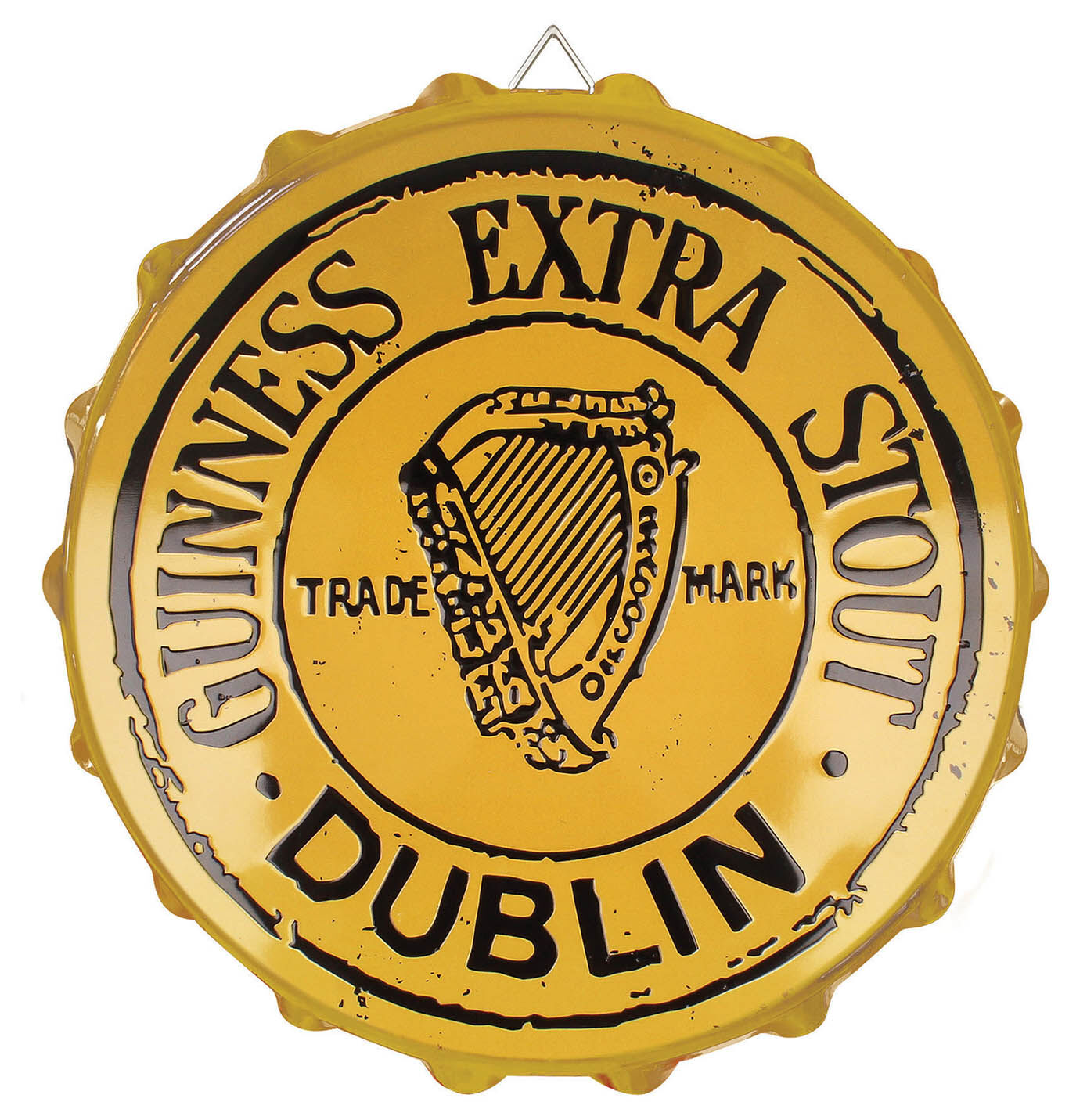 Guinness Extra Stout Bottle Cap Metal Sign Cream