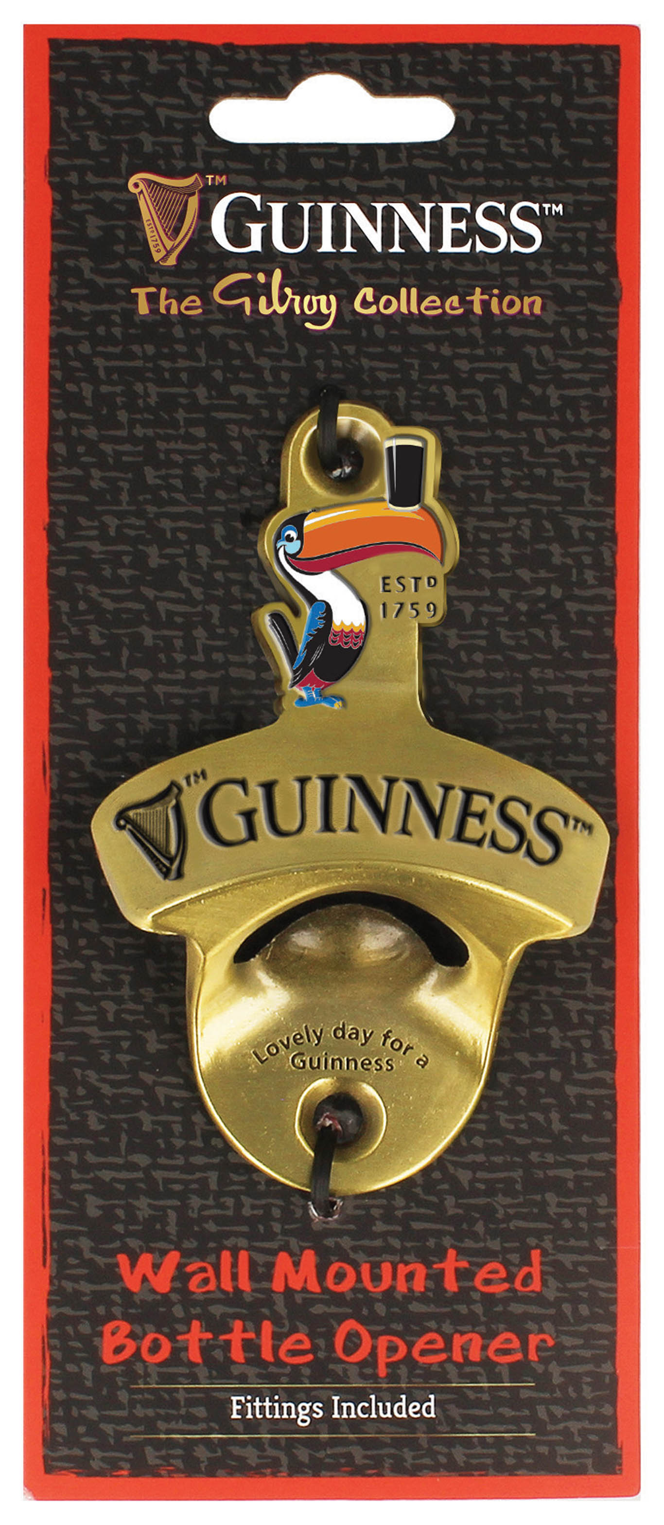 Guinness Toucan Wall Mounted Metal Bottle Opener