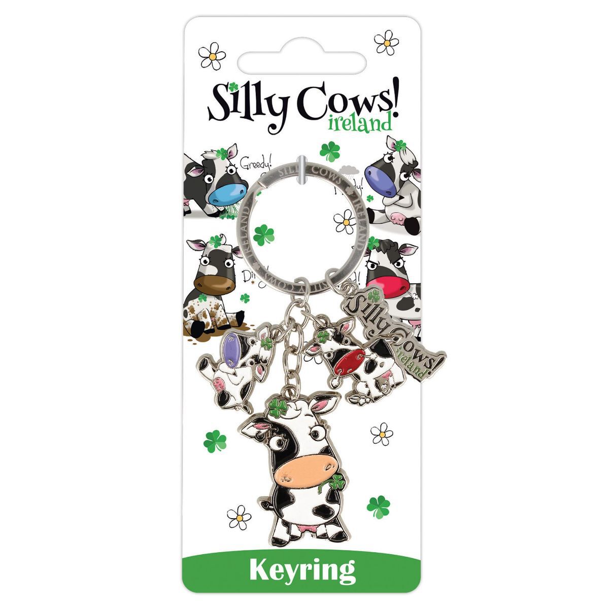 Silly Cows Mood Charm Keyring 