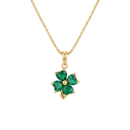 Clover Green Four Stone Gold Vermeil Pendant
