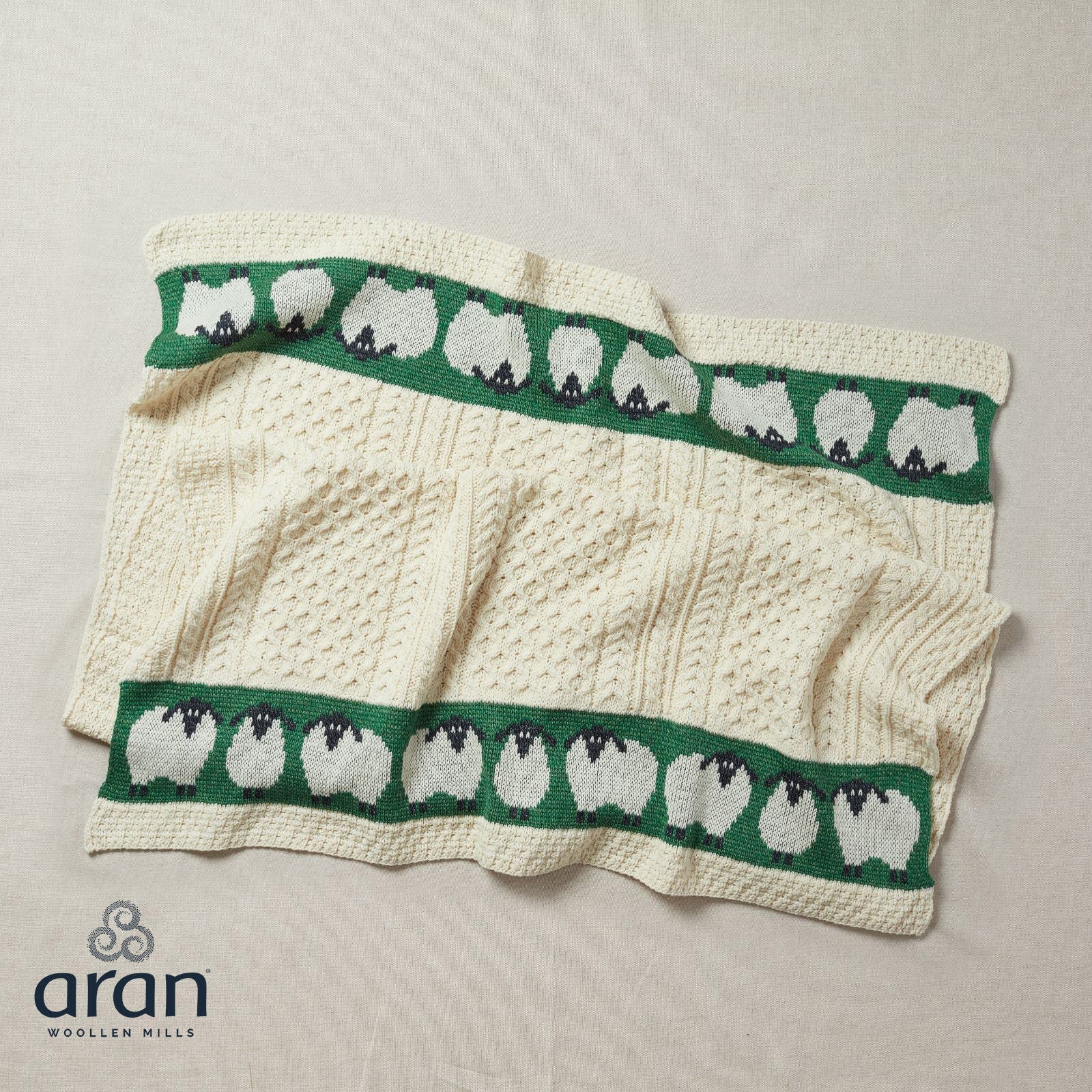 Aran Sheep Baby Throw