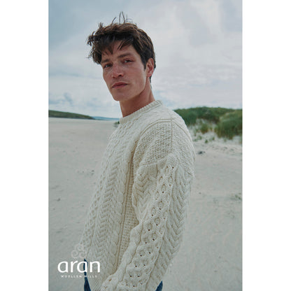 Unisex Cream Traditional Aran Sweater