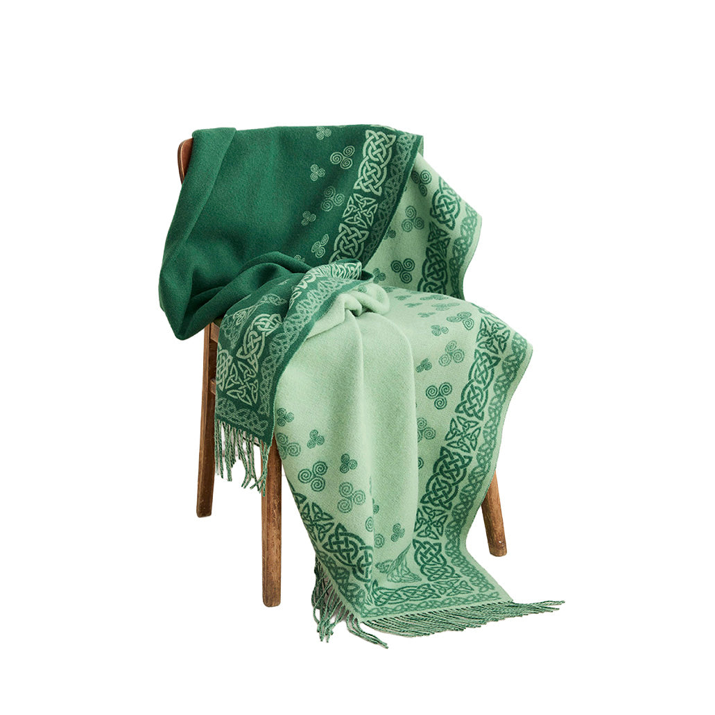 Aran Blanket With Celtic Swirl