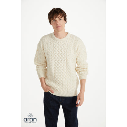 Unisex Cream Traditional Aran Sweater
