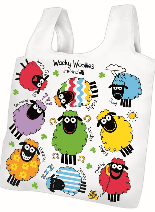 Wacky Woolies Sheep Ireland Design Fold Up Shopper Bag