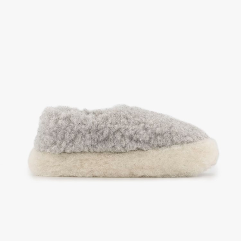 Unisex Yoko Wool Grey Slippers 