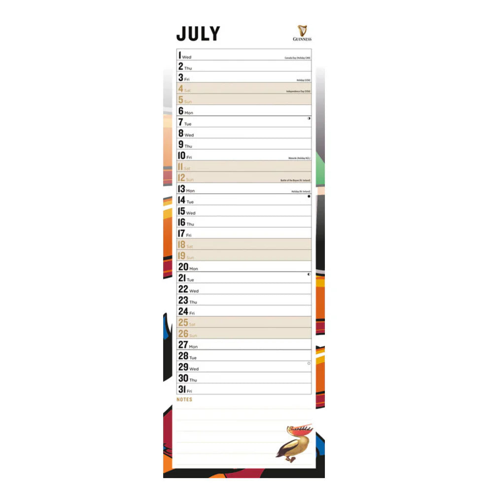Guinness Slim Calendar 2026 