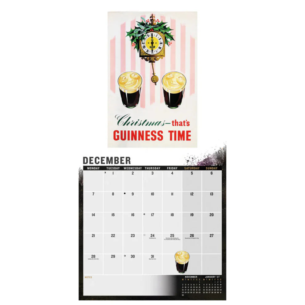 Guinness Poster Art Wall Calendar 2026