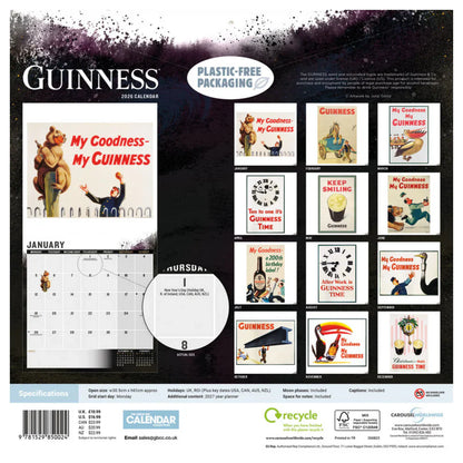 Guinness Poster Art Wall Calendar 2026