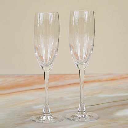 Personalised Champagne Flutes With Engraving & Gift Box - Set Of 2