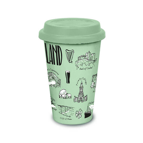 Ireland Coffee Cup With Lid Pastel Green