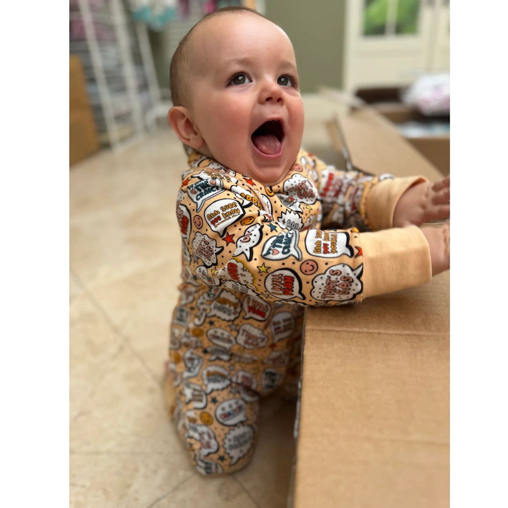 What's The Craic Orange Baby Zip Onesie