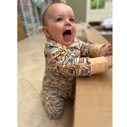 What's The Craic Orange Baby Zip Onesie