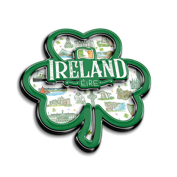 Ireland Aquarelle Shamrock Magnet