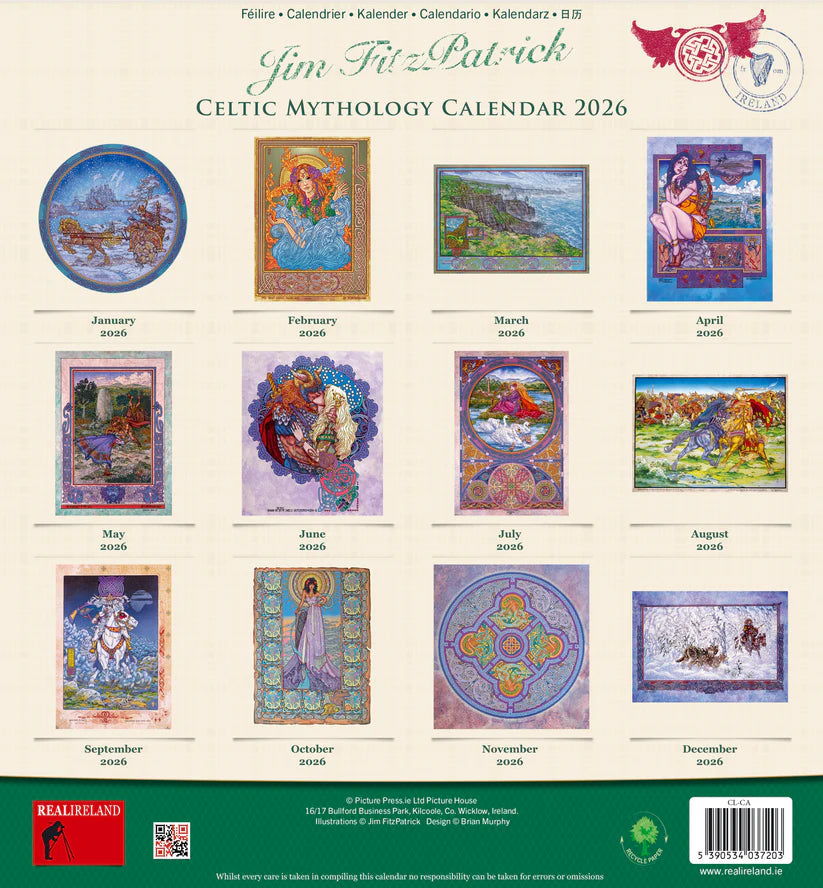 Celtic Mythology Large Calendar 2026 