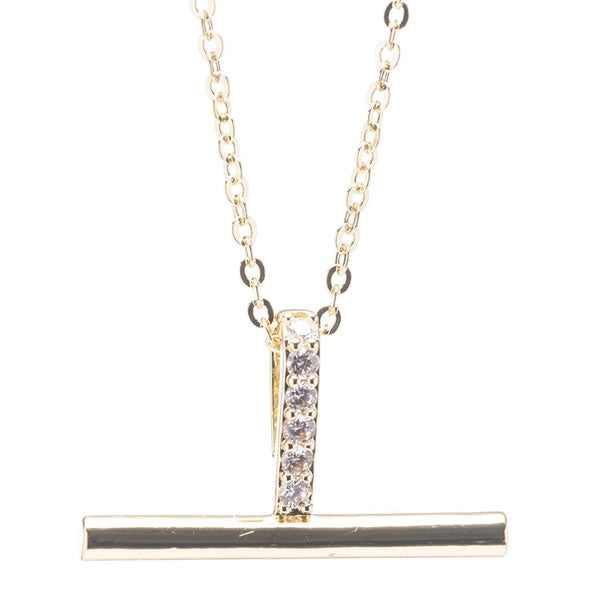 Gold T-Bar Pendant