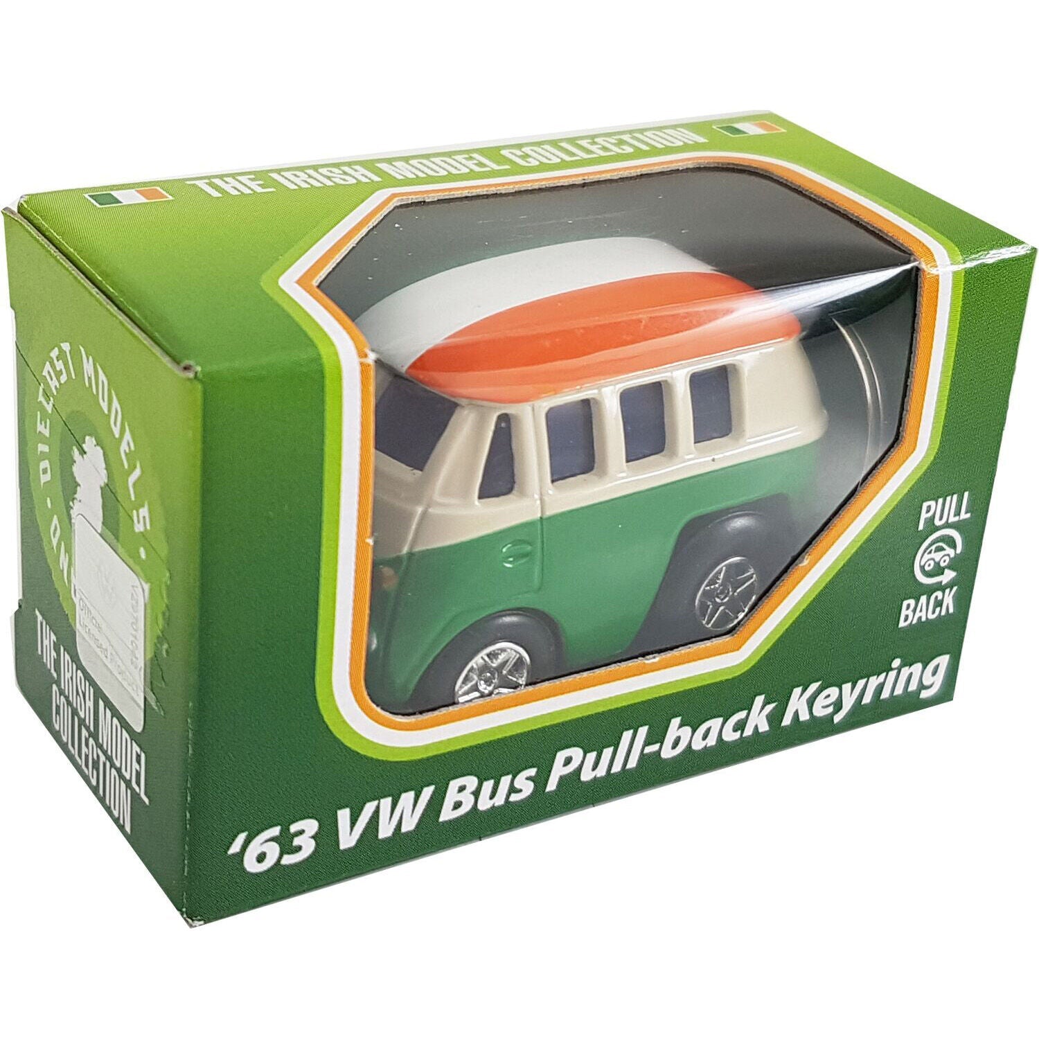 1963 Volkswagen T1 Bus Pull-back Keyring With Tri-colour Design