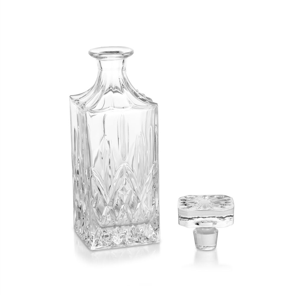 Whiskey Decanter With 6 Whiskey Glasses 