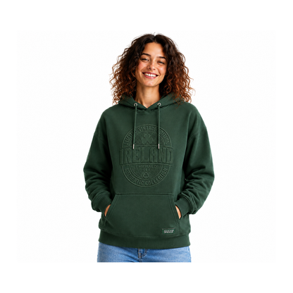 Ireland Limited Vintage Embossed Forest Green Unisex Hoodie