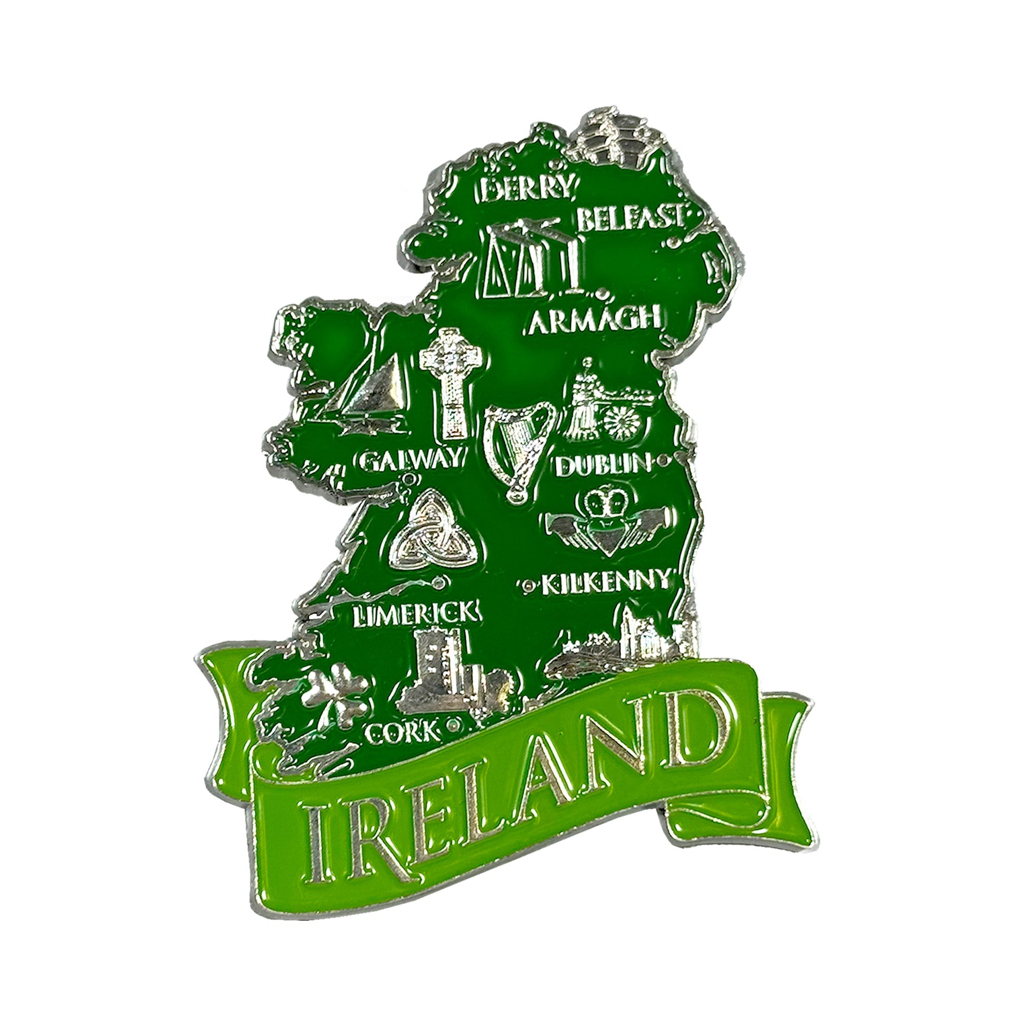 Ireland Map With Landmarks Magnet