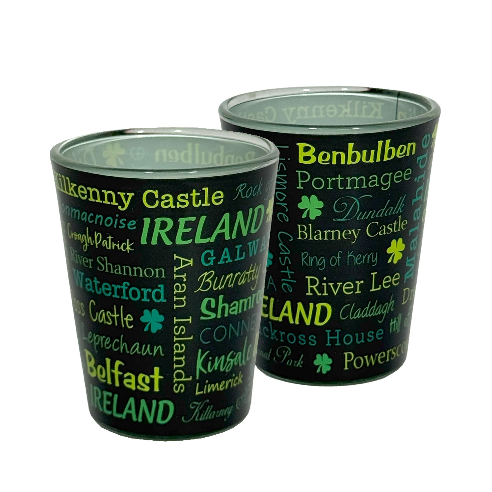 Ireland Graffiti Black Shot Glass