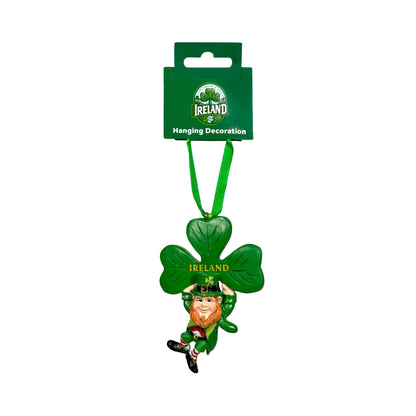 Leprechaun Hanging On Shamrock Decoration