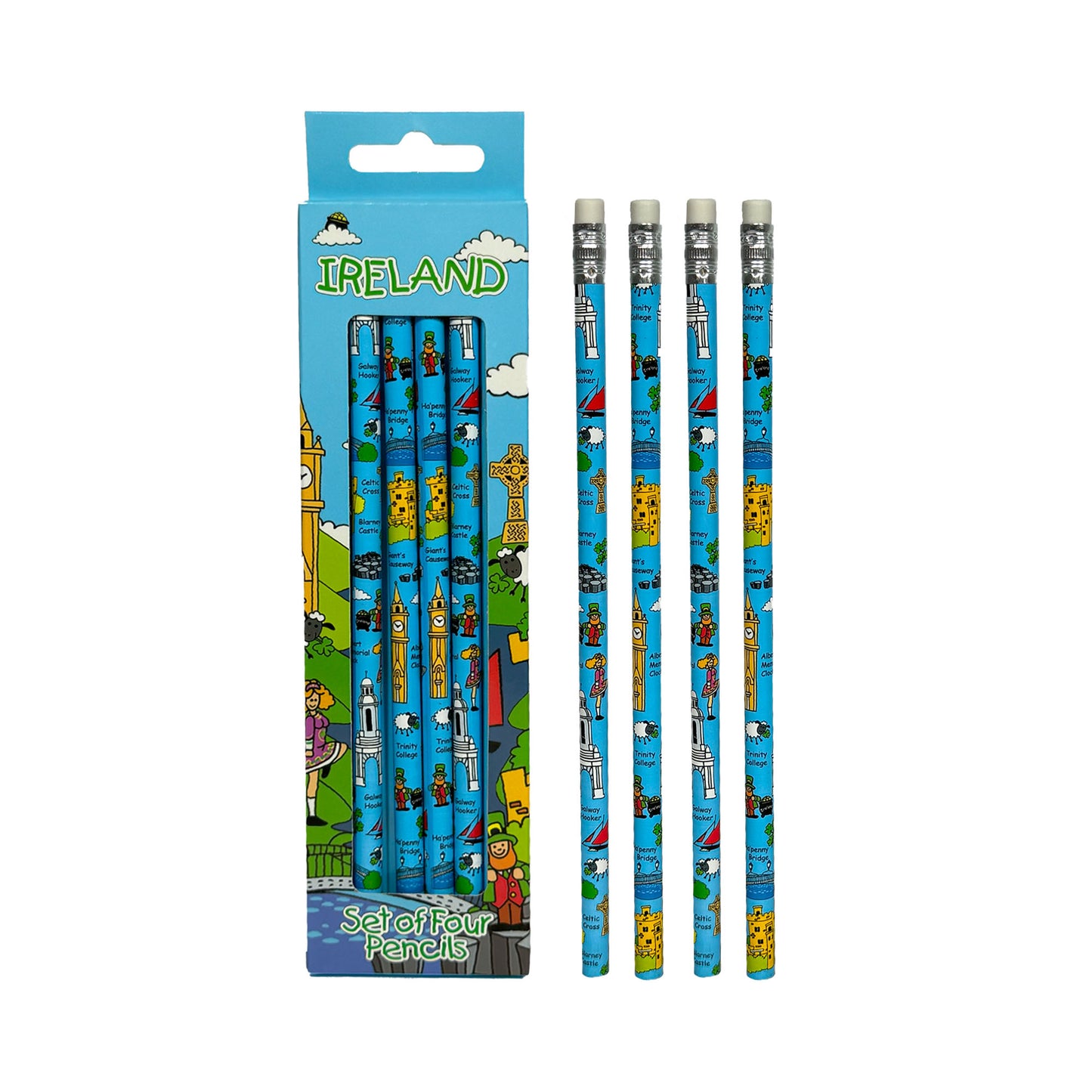 Comical Ireland Pencils in Set of 4