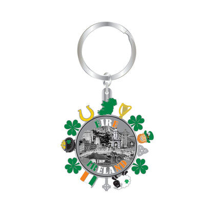 Ireland Spinning Metal Keyring