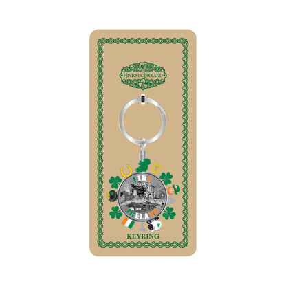 Ireland Spinning Metal Keyring