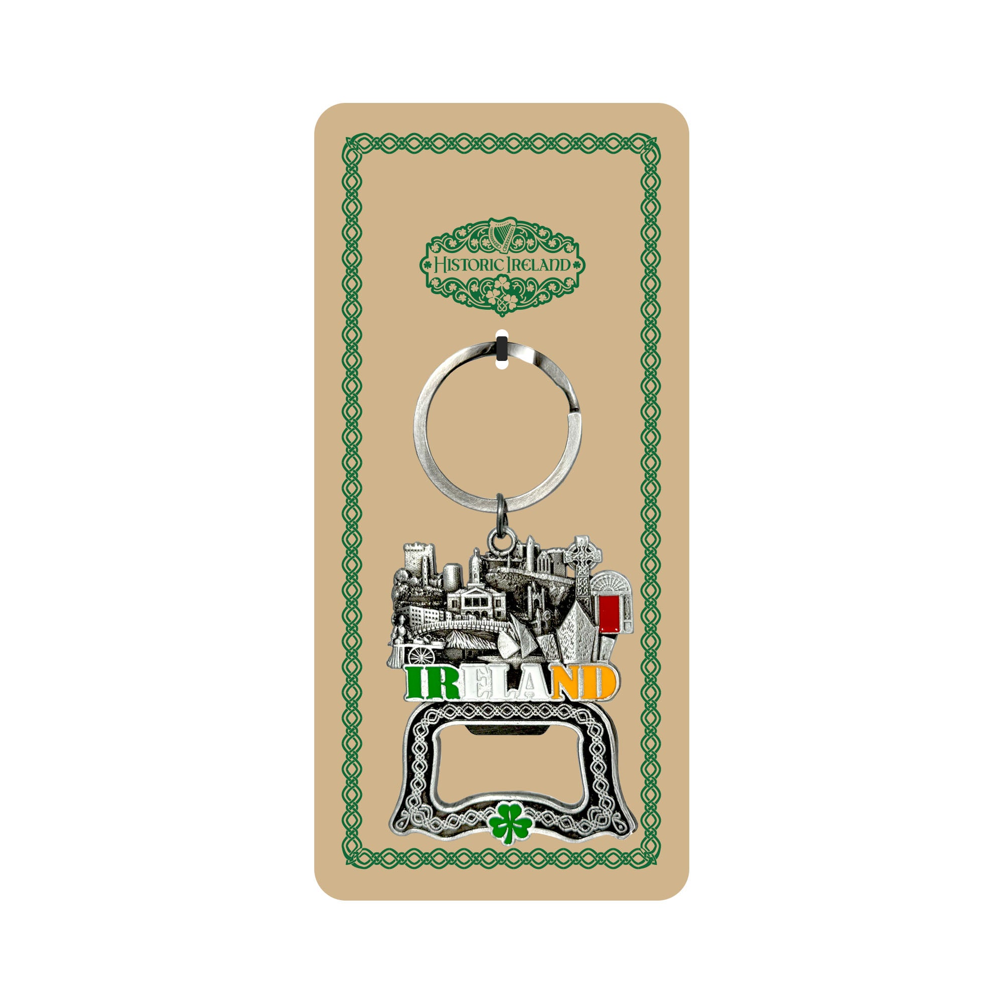 Ireland Skyline Metal Bottle Opener Keyring 
