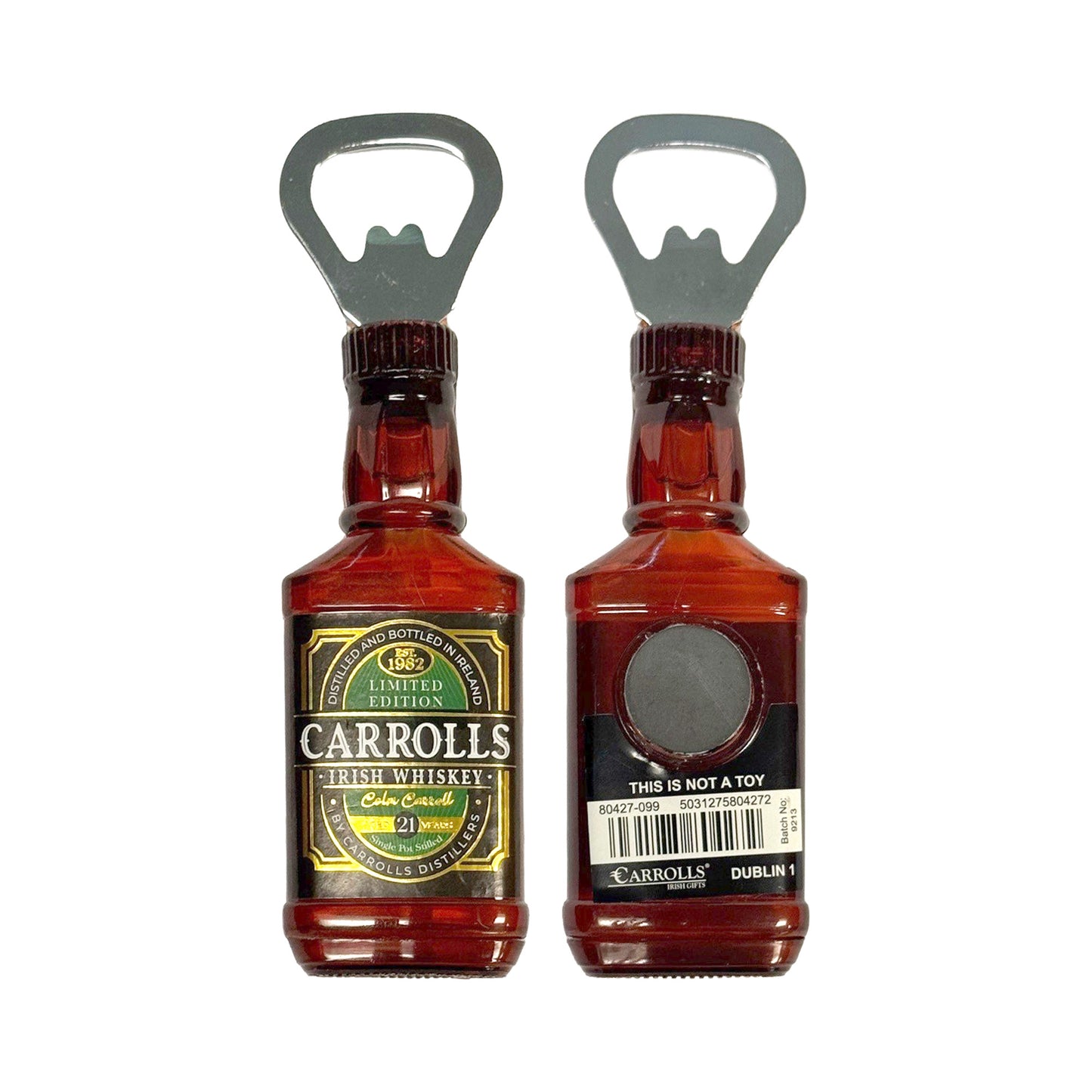 Carrolls Irish Whiskey Bottle Opener Magnet