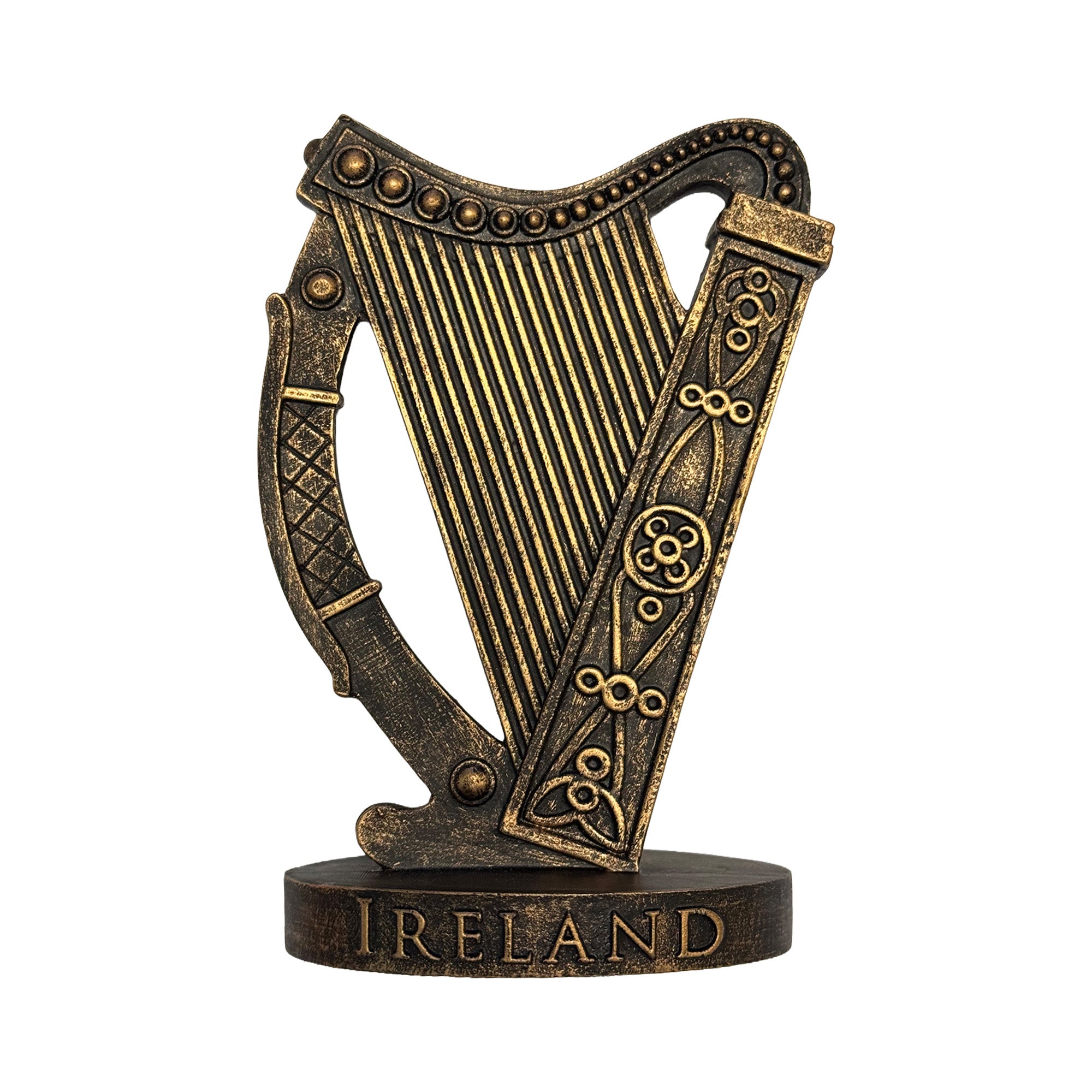 Harp Bronze Resin Figure 12cm
