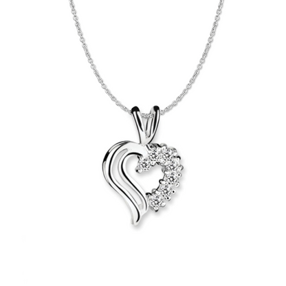 Newbridge Silverware Double Heart Necklace Clear